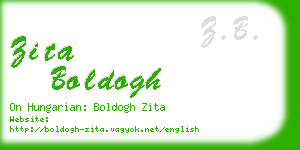 zita boldogh business card